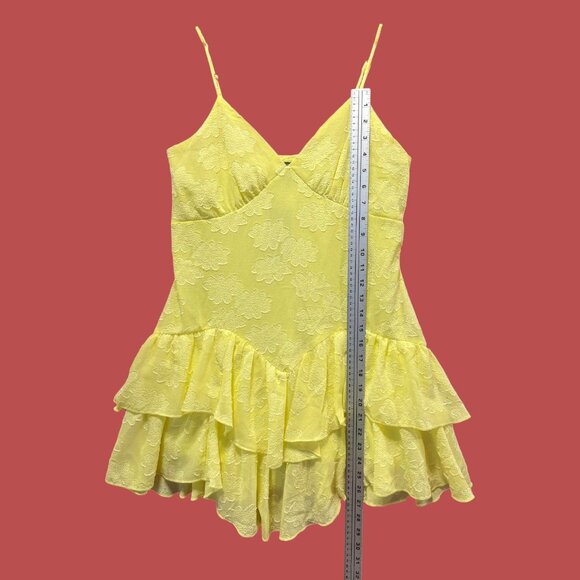 Wild Fable - Women's Triangle Cup V-Neck Tie Red Mini Skater Dress - Yellow - S - Picture 8 of 16